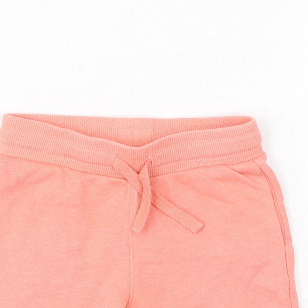 H&M Boys Orange Cotton Sweat Shorts Size 2-3 Years Regular Drawstring