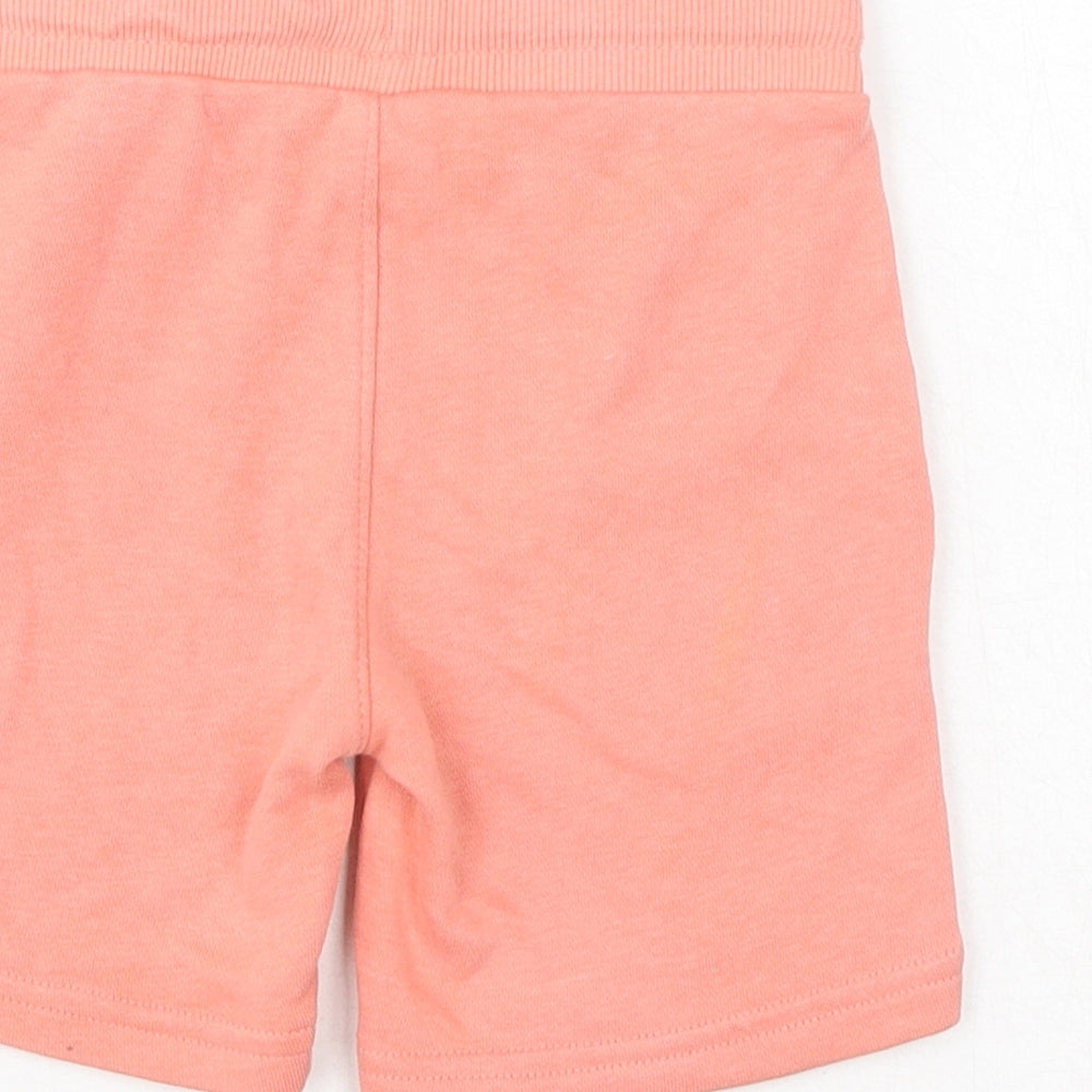 H&M Boys Orange Cotton Sweat Shorts Size 2-3 Years Regular Drawstring