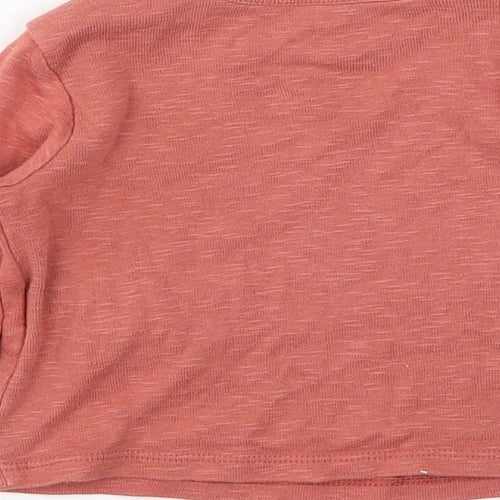 Marks and Spencer Baby Red Cotton Basic T-Shirt Size 3-6 Months Round Neck Pullover - Rhino, Please Look After Me