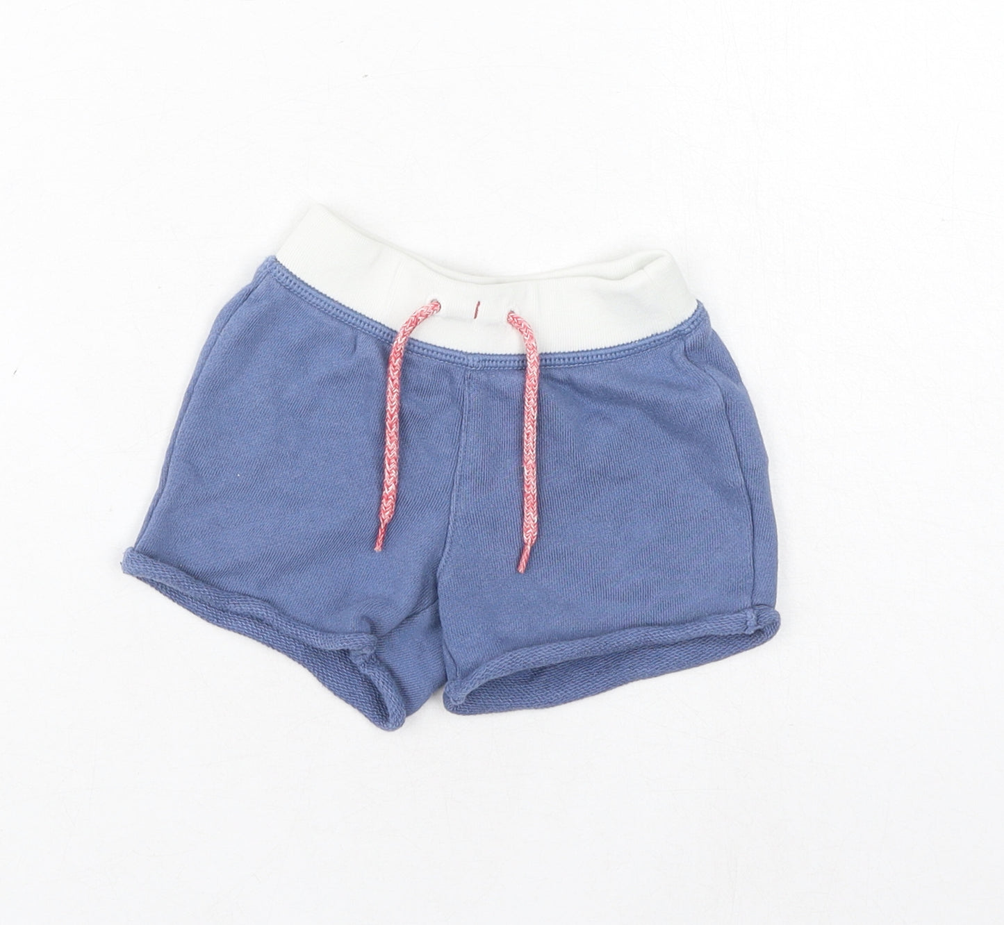 Gap Boys Blue Cotton Cropped Trousers Size 3-6 Months L50 cm Drawstring