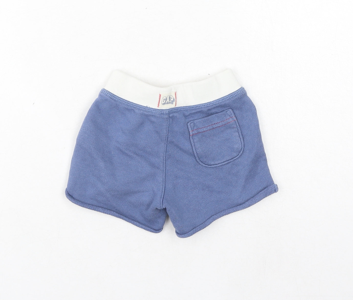 Gap Boys Blue Cotton Cropped Trousers Size 3-6 Months L50 cm Drawstring
