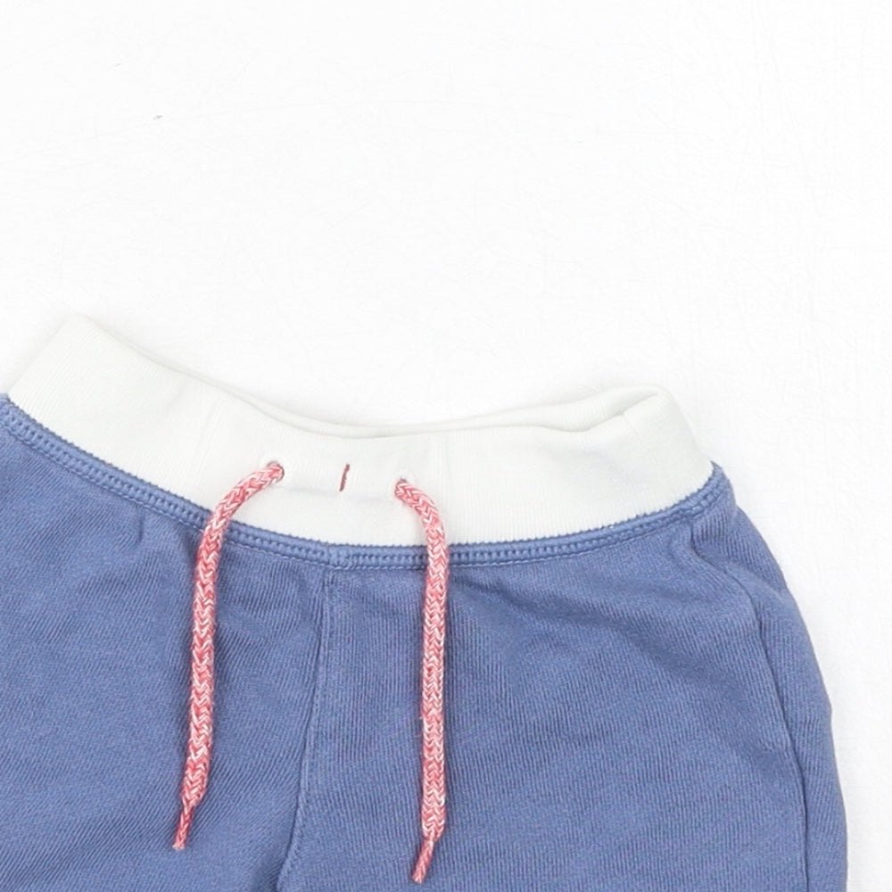 Gap Boys Blue Cotton Cropped Trousers Size 3-6 Months L50 cm Drawstring