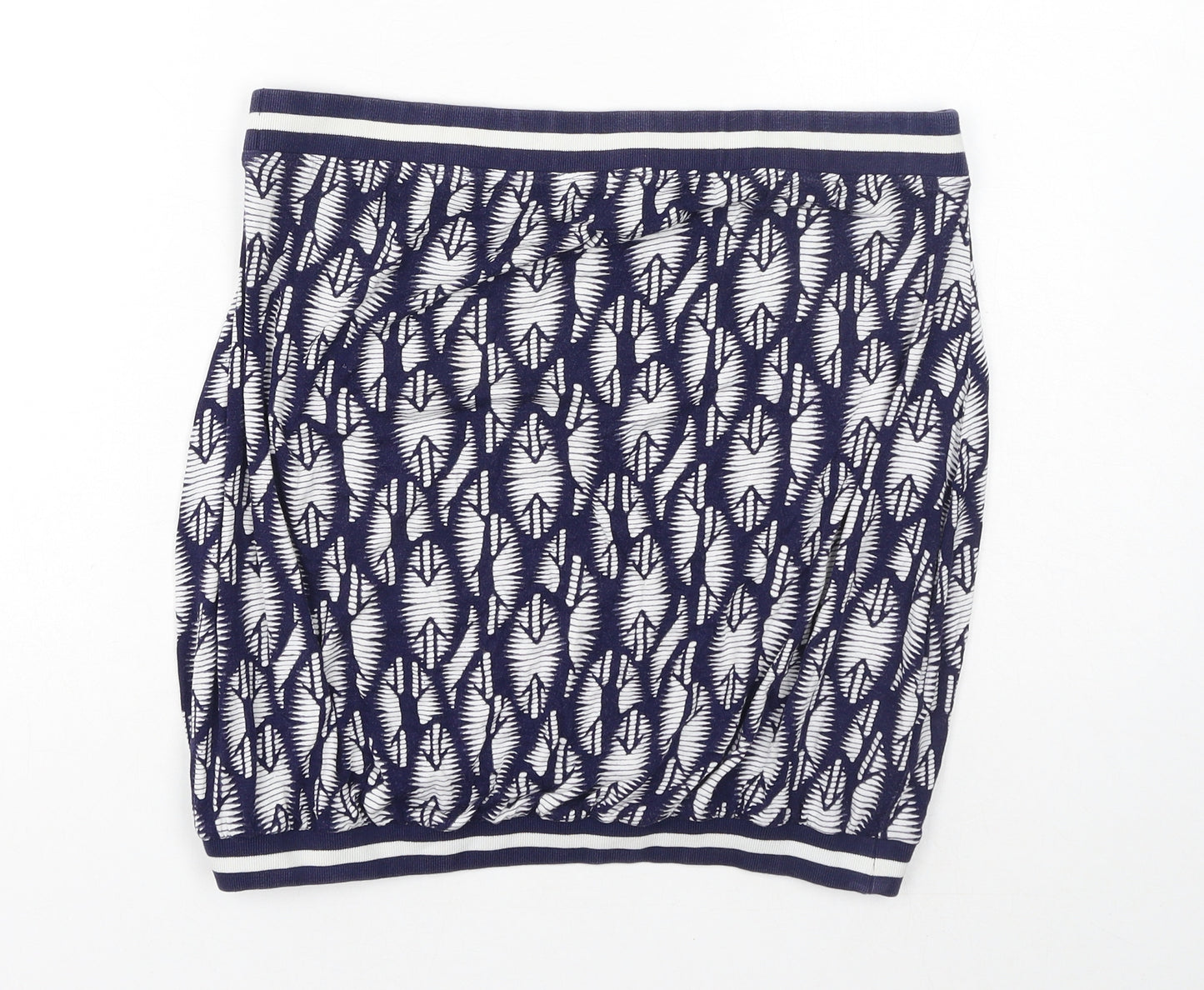 NEXT Womens Blue Geometric Viscose Bandage Skirt Size 16