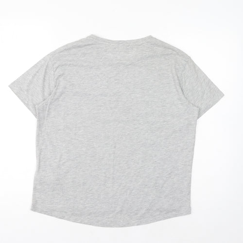 Debenhams Womens Grey Polyester Basic T-Shirt Size 12 Round Neck
