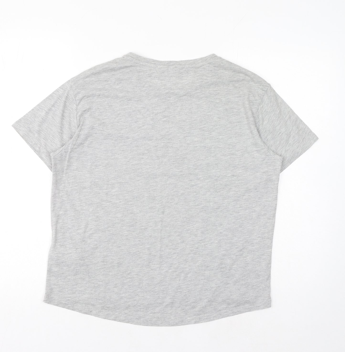 Debenhams Womens Grey Polyester Basic T-Shirt Size 12 Round Neck