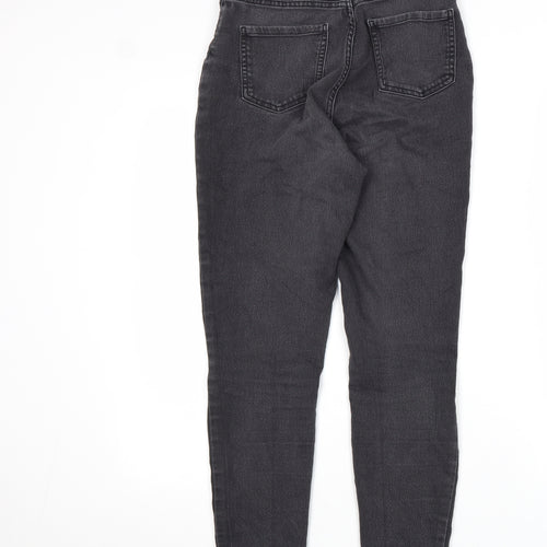 Boohoo Womens Black Cotton Skinny Jeans Size 10 L27 in Regular Zip