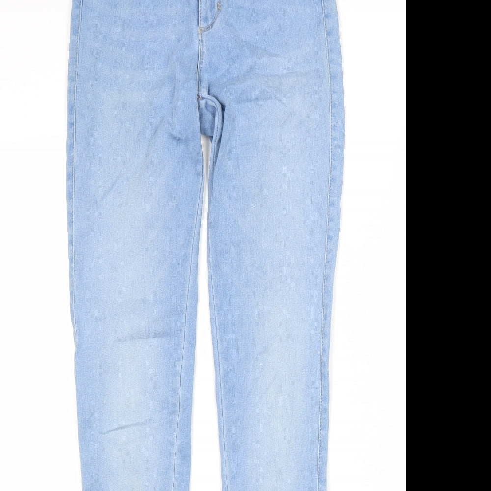 Only Womens Blue Cotton Skinny Jeans Size S L32 in Regular Zip