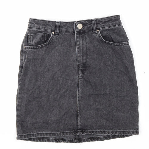 ASOS Womens Black Cotton Straight & Pencil Skirt Size 8 Zip