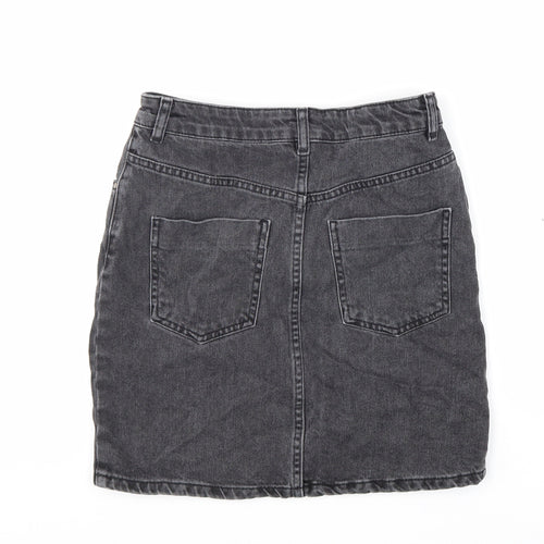 ASOS Womens Black Cotton Straight & Pencil Skirt Size 8 Zip