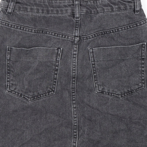 ASOS Womens Black Cotton Straight & Pencil Skirt Size 8 Zip