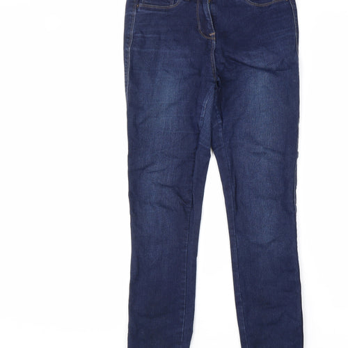 NEXT Womens Blue Cotton Skinny Jeans Size 8 L29 in Regular Zip