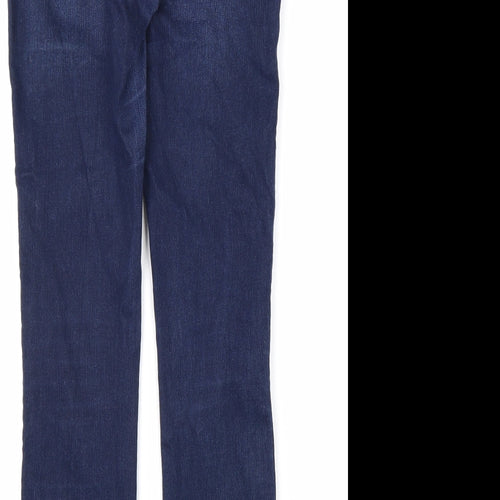 NEXT Womens Blue Cotton Skinny Jeans Size 8 L29 in Regular Zip