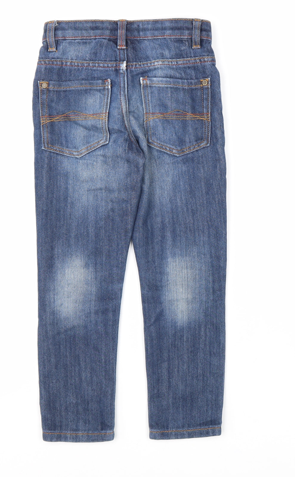 NEXT Boys Blue Cotton Straight Jeans Size 7 Years Regular Zip