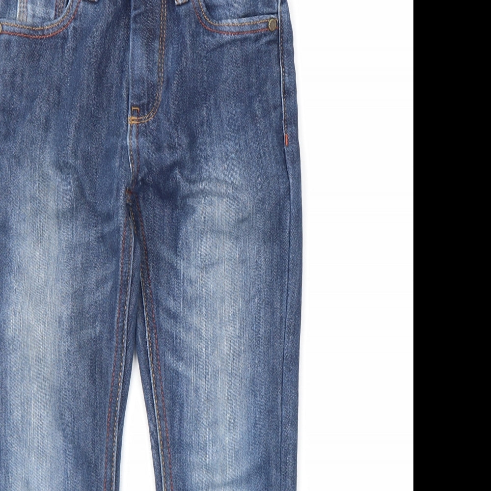 NEXT Boys Blue Cotton Straight Jeans Size 7 Years Regular Zip