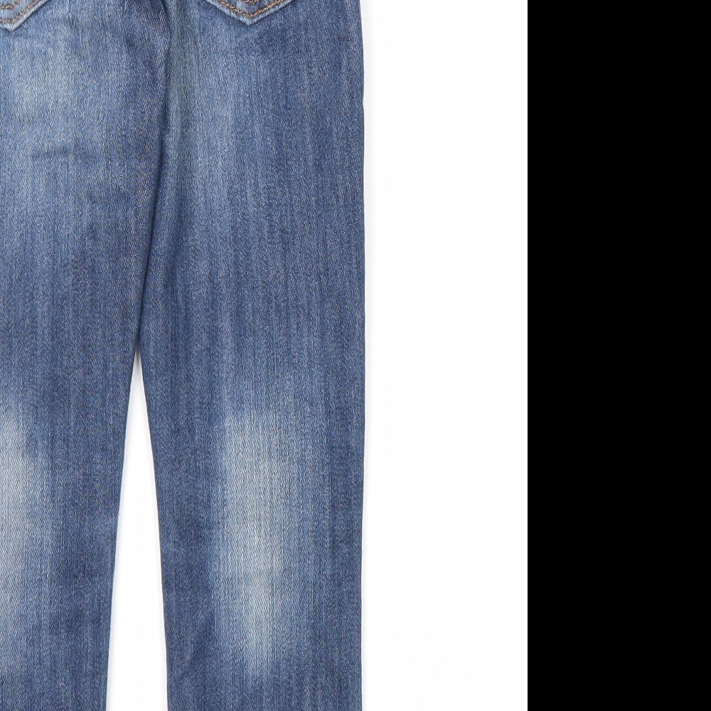 NEXT Boys Blue Cotton Straight Jeans Size 7 Years Regular Zip