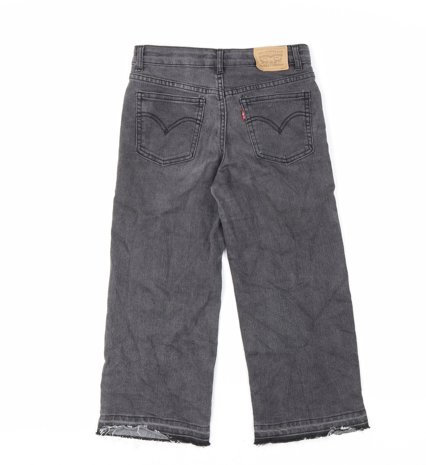 Signature by Levi Strauss & Co. Womens Grey Cotton Wide-Leg Jeans Size 10 L20 in Regular Zip