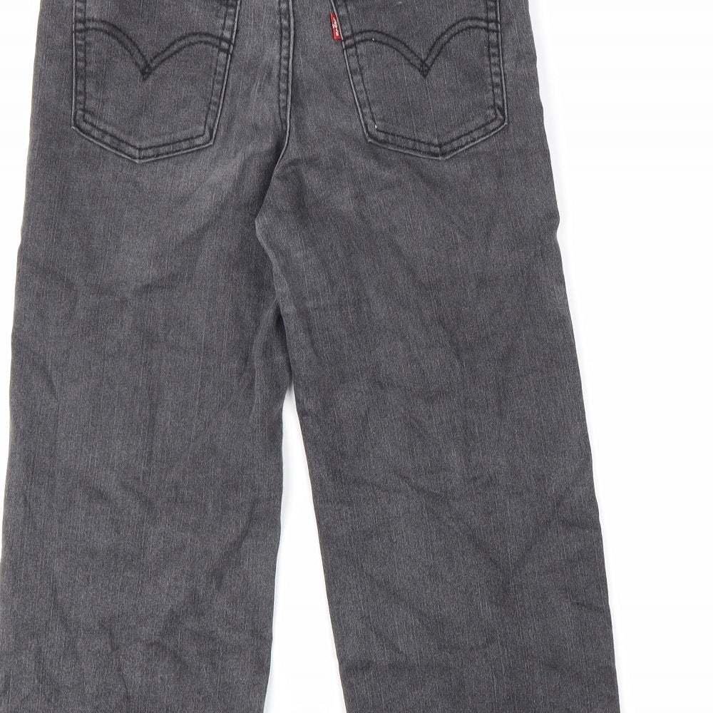 Signature by Levi Strauss & Co. Womens Grey Cotton Wide-Leg Jeans Size 10 L20 in Regular Zip