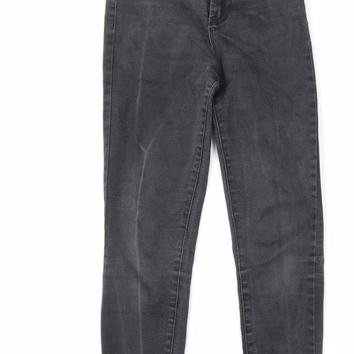 Denim & Co. Womens Grey Cotton Skinny Jeans Size 6 L26 in Regular Zip