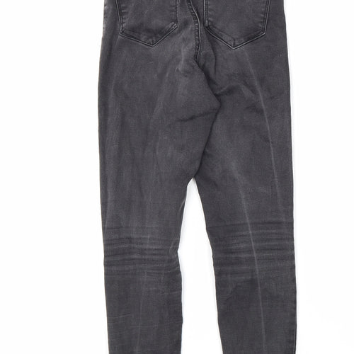 Denim & Co. Womens Grey Cotton Skinny Jeans Size 6 L26 in Regular Zip