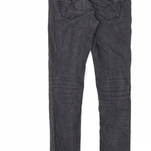 Topman Mens Black Cotton Skinny Jeans Size 28 in L30 in Regular Zip