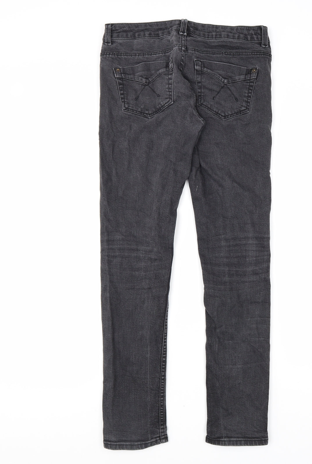 Topman Mens Black Cotton Skinny Jeans Size 28 in L30 in Regular Zip