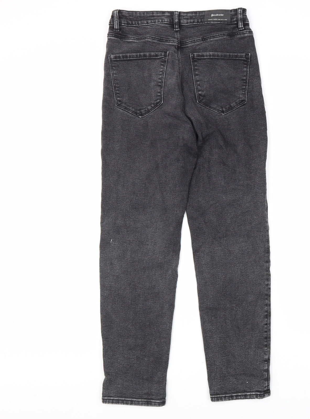 Stradivarius Womens Grey Cotton Tapered Jeans Size 12 L28 in Regular Zip