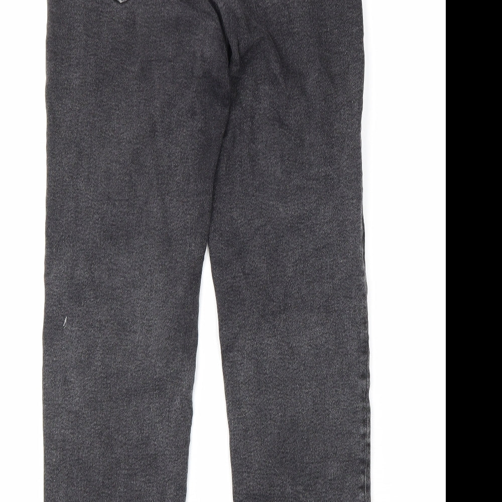 Stradivarius Womens Grey Cotton Tapered Jeans Size 12 L28 in Regular Zip