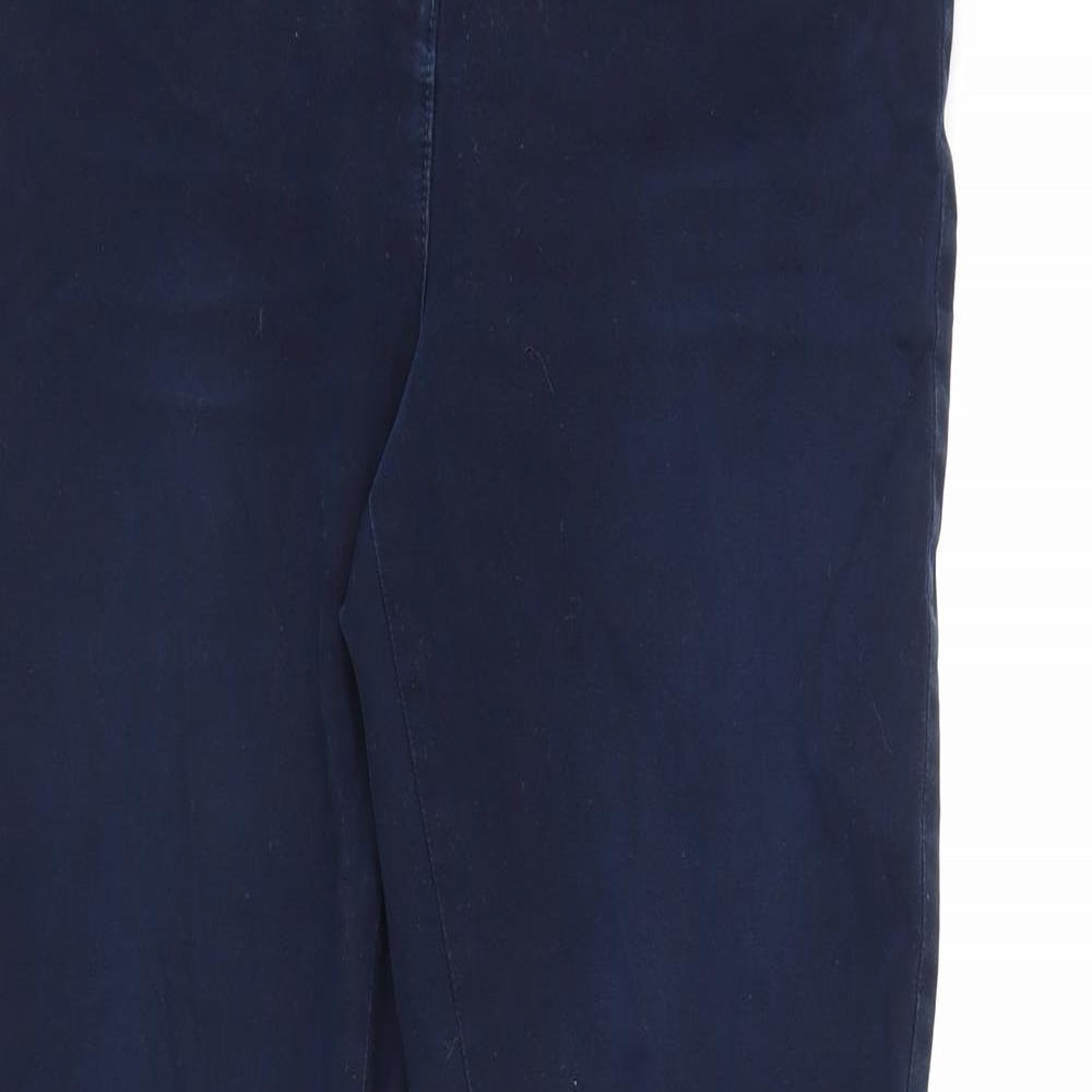 Marks and Spencer Womens Blue Cotton Skinny Jeans Size 10 L32 in Regular Zip