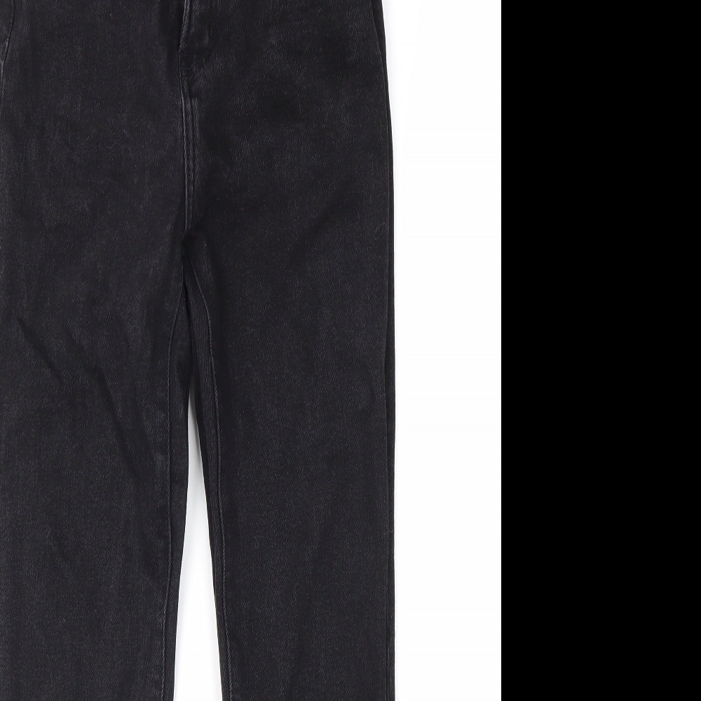 Denim & Co. Womens Black Cotton Straight Jeans Size 10 L30 in Regular Zip