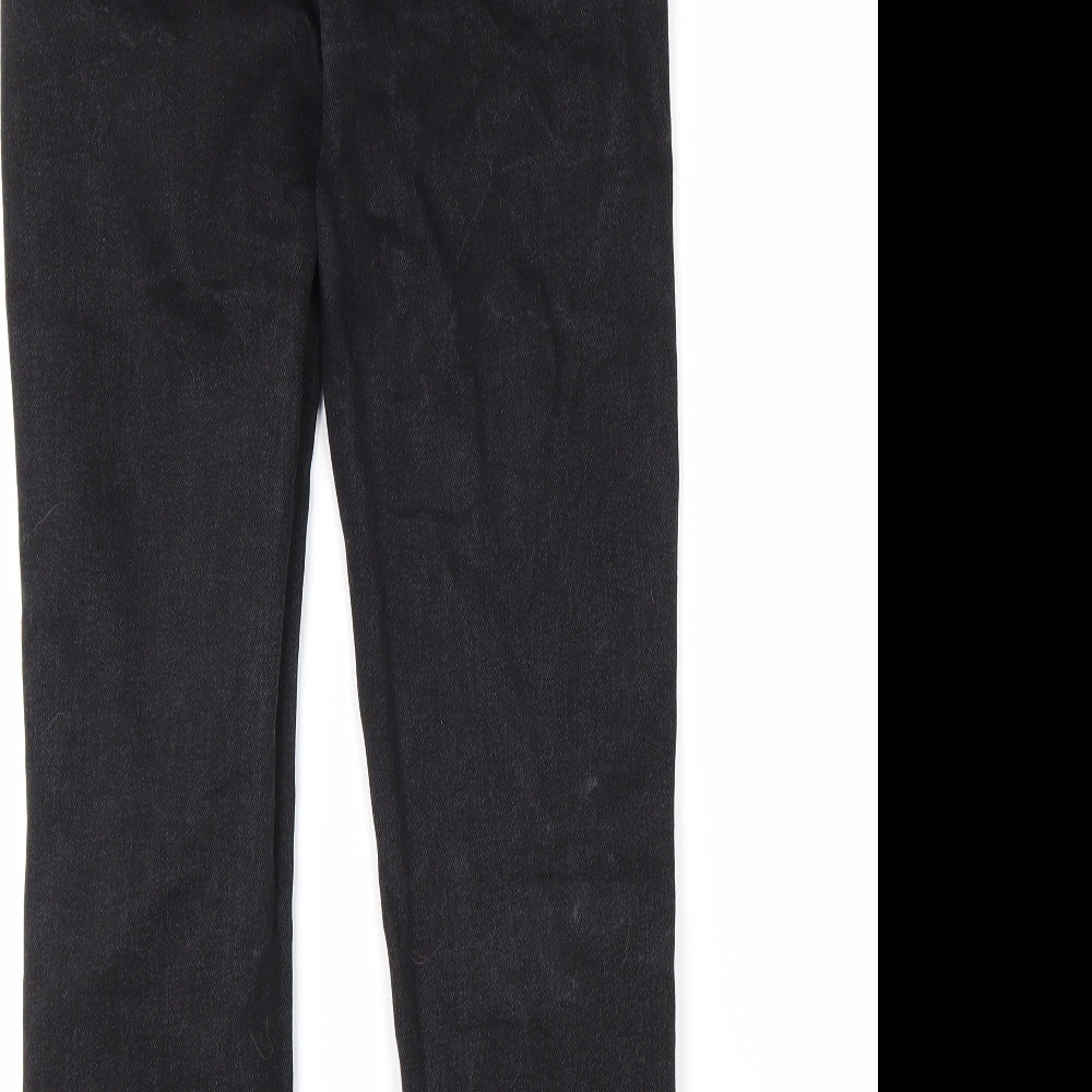 Denim & Co. Womens Black Cotton Straight Jeans Size 10 L30 in Regular Zip