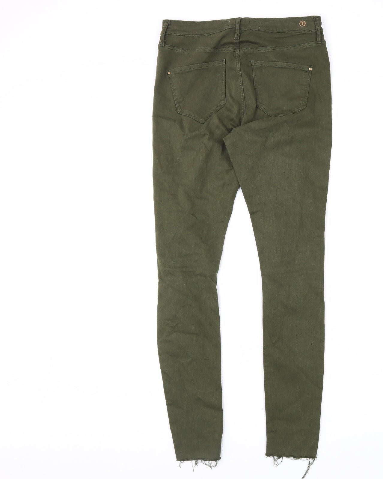 River Island Womens Green Cotton Skinny Jeans Size 12 L31 in Regular Zip