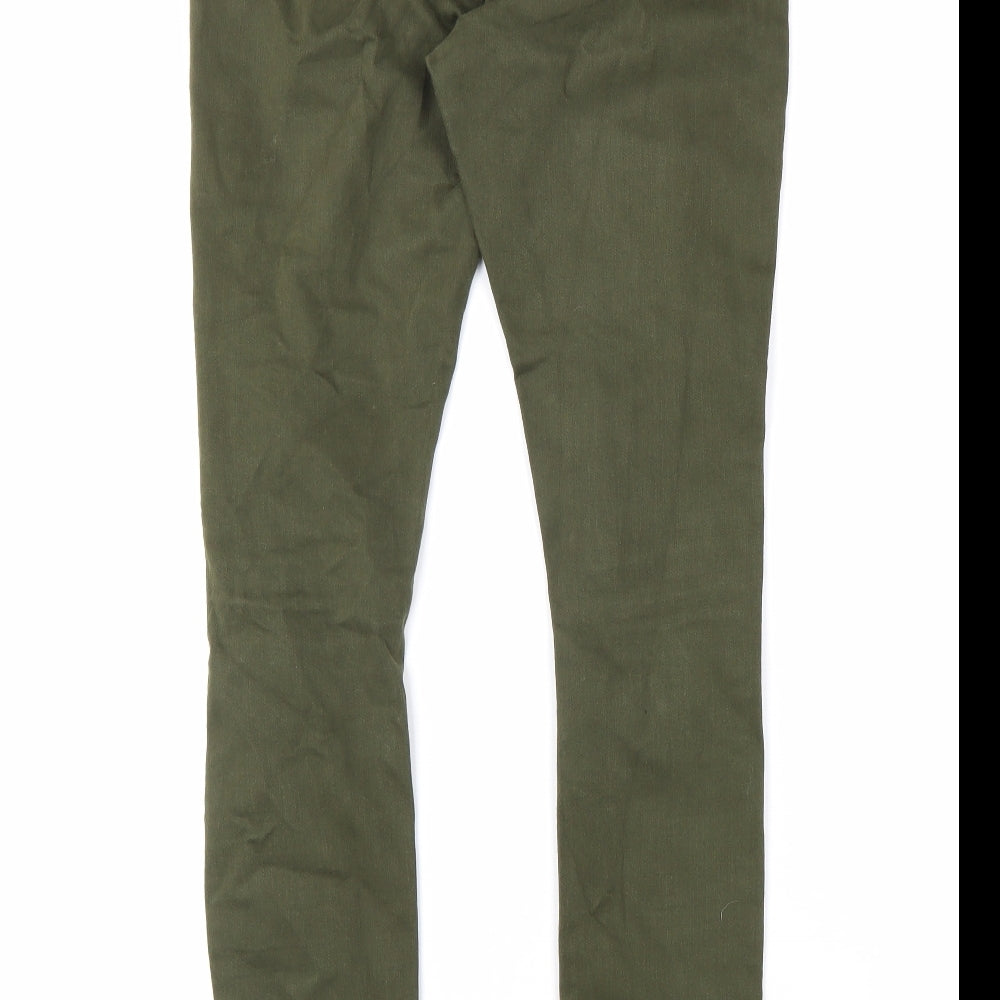 River Island Womens Green Cotton Skinny Jeans Size 12 L31 in Regular Zip