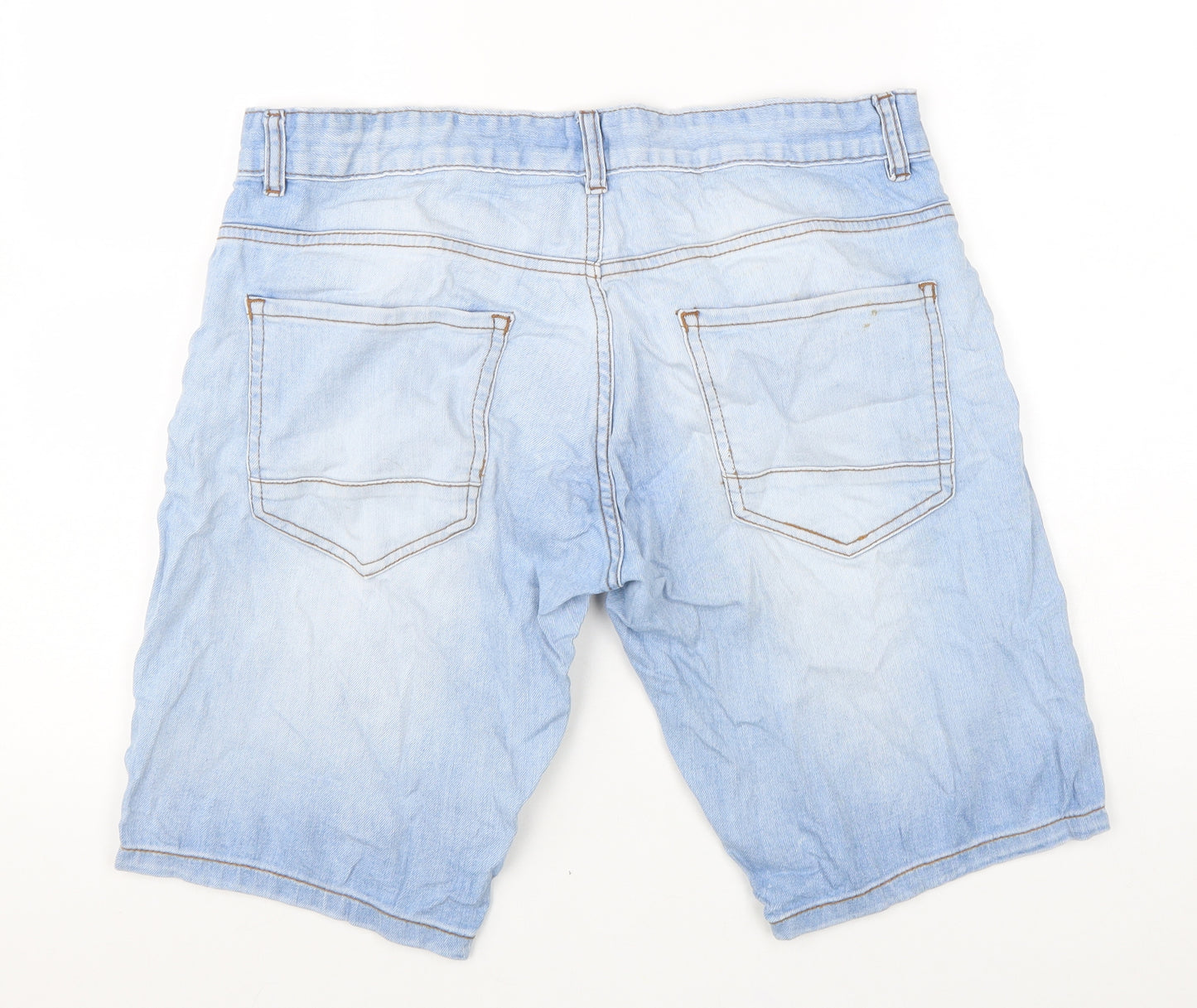 NEXT Mens Blue Cotton Biker Shorts Size 32 in L11 in Regular Zip