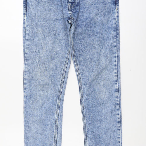 Topman Mens Blue Cotton Skinny Jeans Size 30 in L28 in Regular Button - Vintage Wash