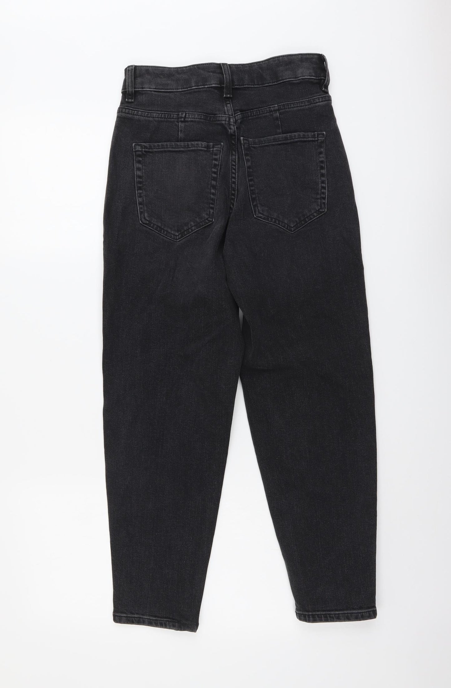 Marks and Spencer Womens Grey Cotton Skinny Jeans Size 6 L26 in Regular Button - Side Stripe Detail