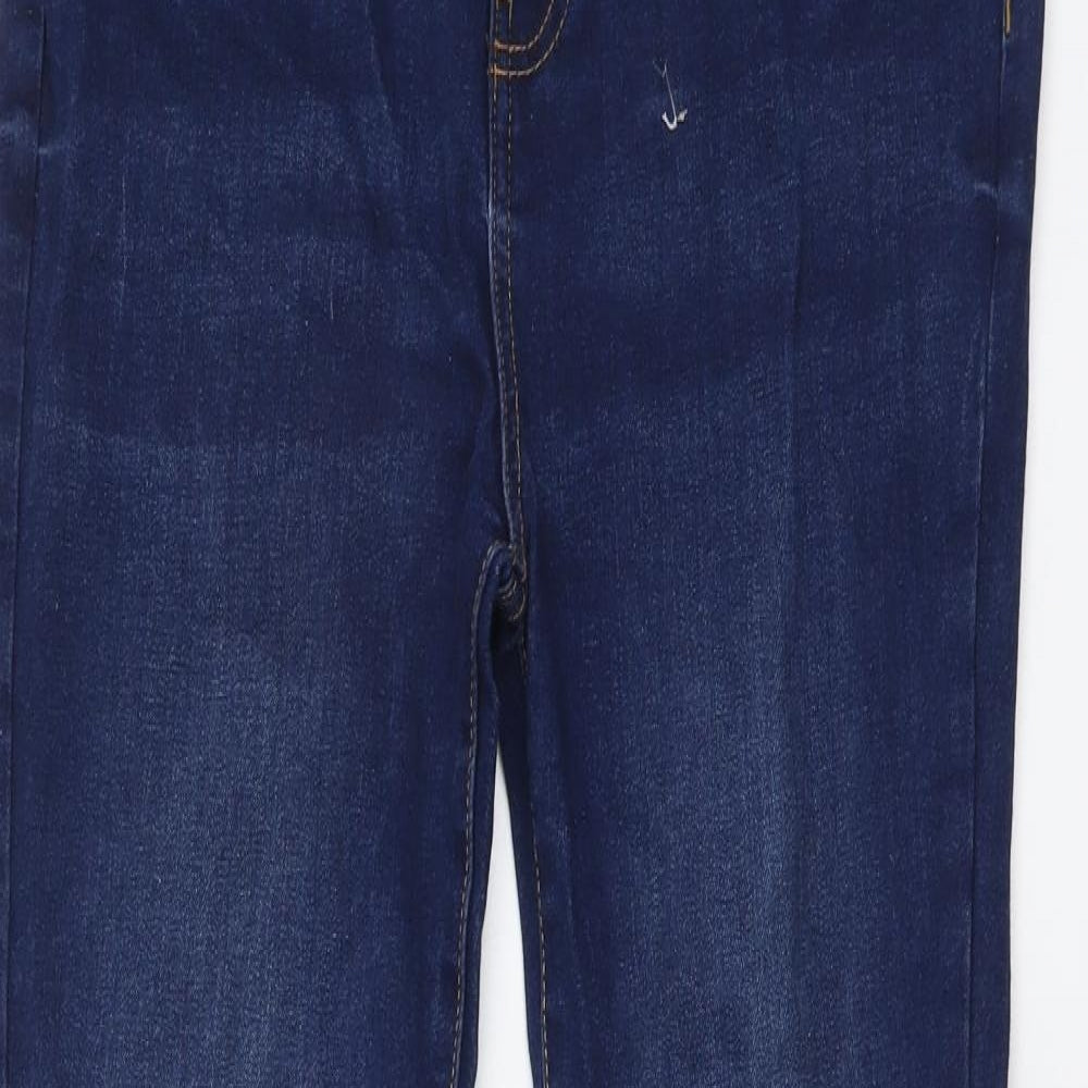 Denim & Co. Boys Blue Cotton Straight Jeans Size 13-14 Years Regular Button
