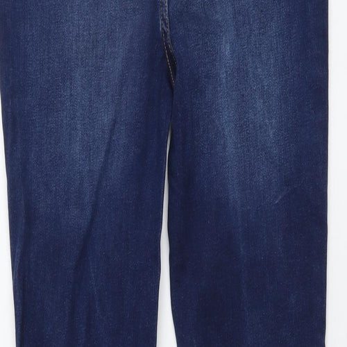 Denim & Co. Boys Blue Cotton Straight Jeans Size 13-14 Years Regular Button