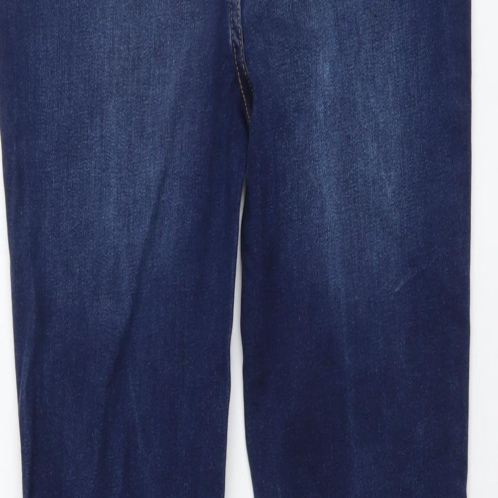 Denim & Co. Boys Blue Cotton Straight Jeans Size 13-14 Years Regular Button