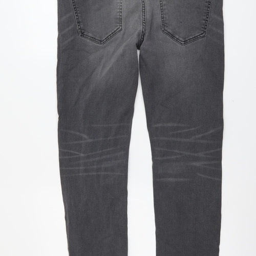 Burton Mens Grey Cotton Skinny Jeans Size 36 in L29 in Regular Button