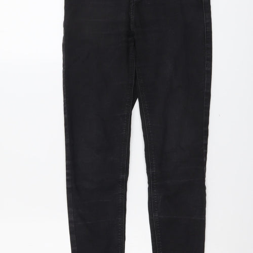 Topshop Womens Black Cotton Skinny Jeans Size 28 in L30 in Regular Button