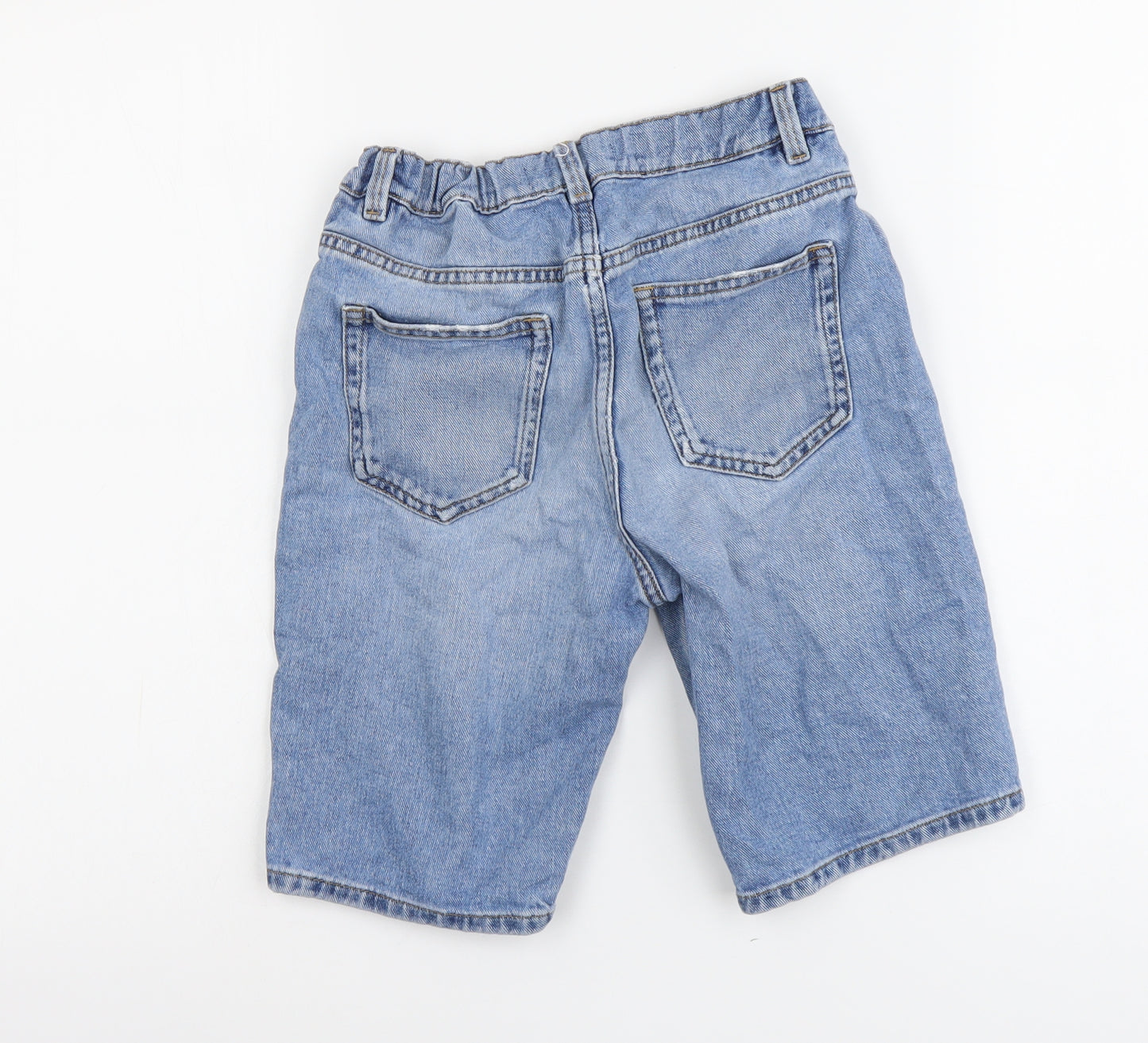 Marks and Spencer Boys Blue Cotton Bermuda Shorts Size 10-11 Years Regular Zip