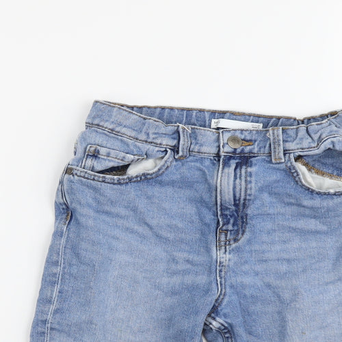 Marks and Spencer Boys Blue Cotton Bermuda Shorts Size 10-11 Years Regular Zip