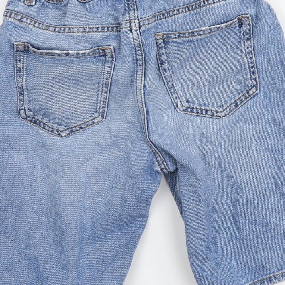 Marks and Spencer Boys Blue Cotton Bermuda Shorts Size 10-11 Years Regular Zip