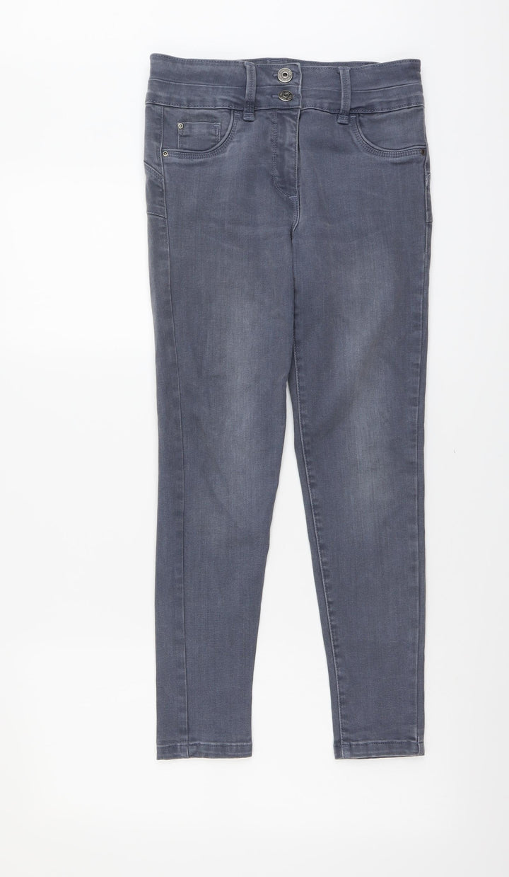 NEXT Womens Blue Cotton Skinny Jeans Size 10 L26 in Slim Button