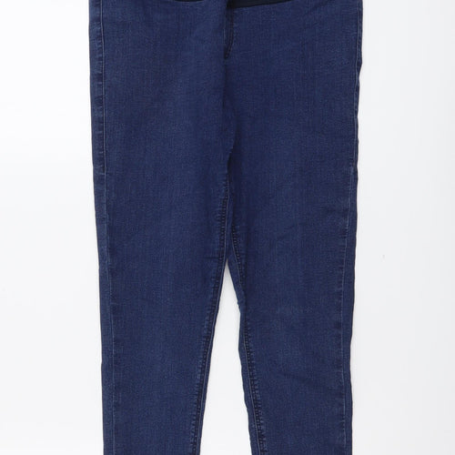 Topshop Womens Blue Cotton Skinny Jeans Size 10 L26 in Regular