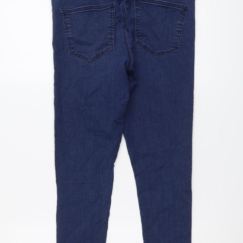 Topshop Womens Blue Cotton Skinny Jeans Size 10 L26 in Regular