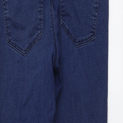 Topshop Womens Blue Cotton Skinny Jeans Size 10 L26 in Regular