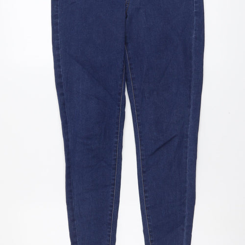 Denim & Co. Womens Blue Cotton Skinny Jeans Size 10 L26 in Regular Button