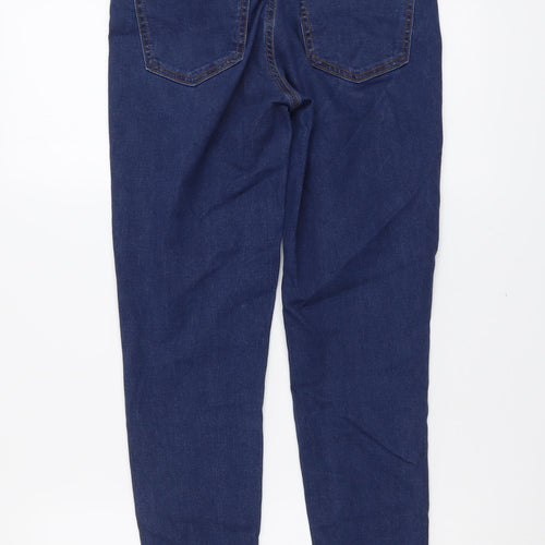 Denim & Co. Womens Blue Cotton Skinny Jeans Size 10 L26 in Regular Button
