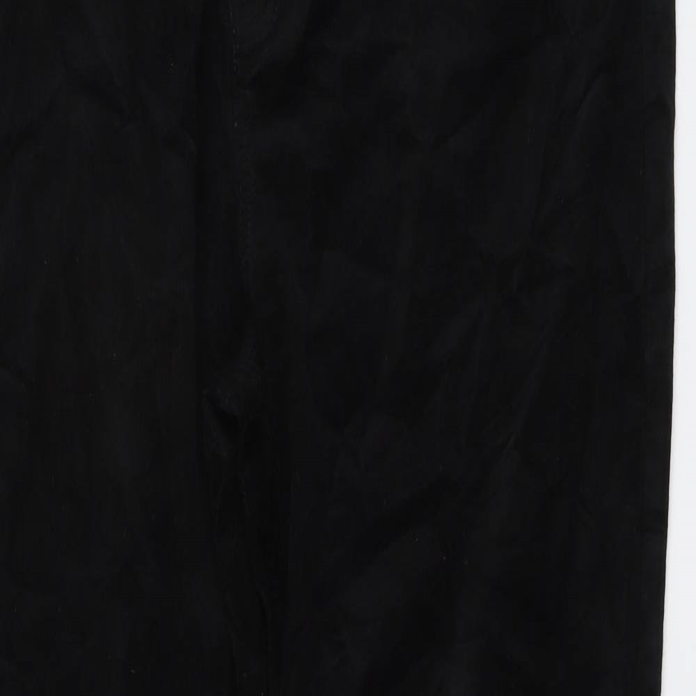 Marks and Spencer Womens Black Cotton Trousers Size 22 L30 in Regular Button